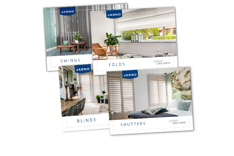 4 brochures van JASNO - Shutters, Blinds, Folds en Swings