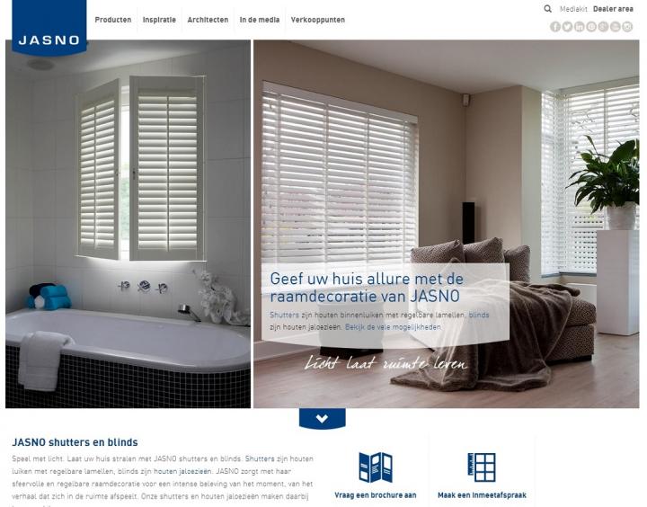 Nieuwe website JASNO shutters en houten jaloezieën