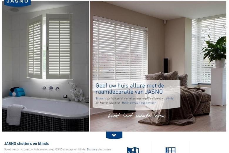 Nieuwe website JASNO shutters en houten jaloezieën